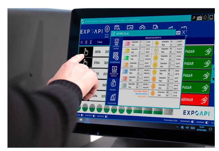 Pantalla máquina de cobro automático CashProtect