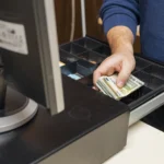 Personal manipulando el efectivo en caja durante cambios de turno